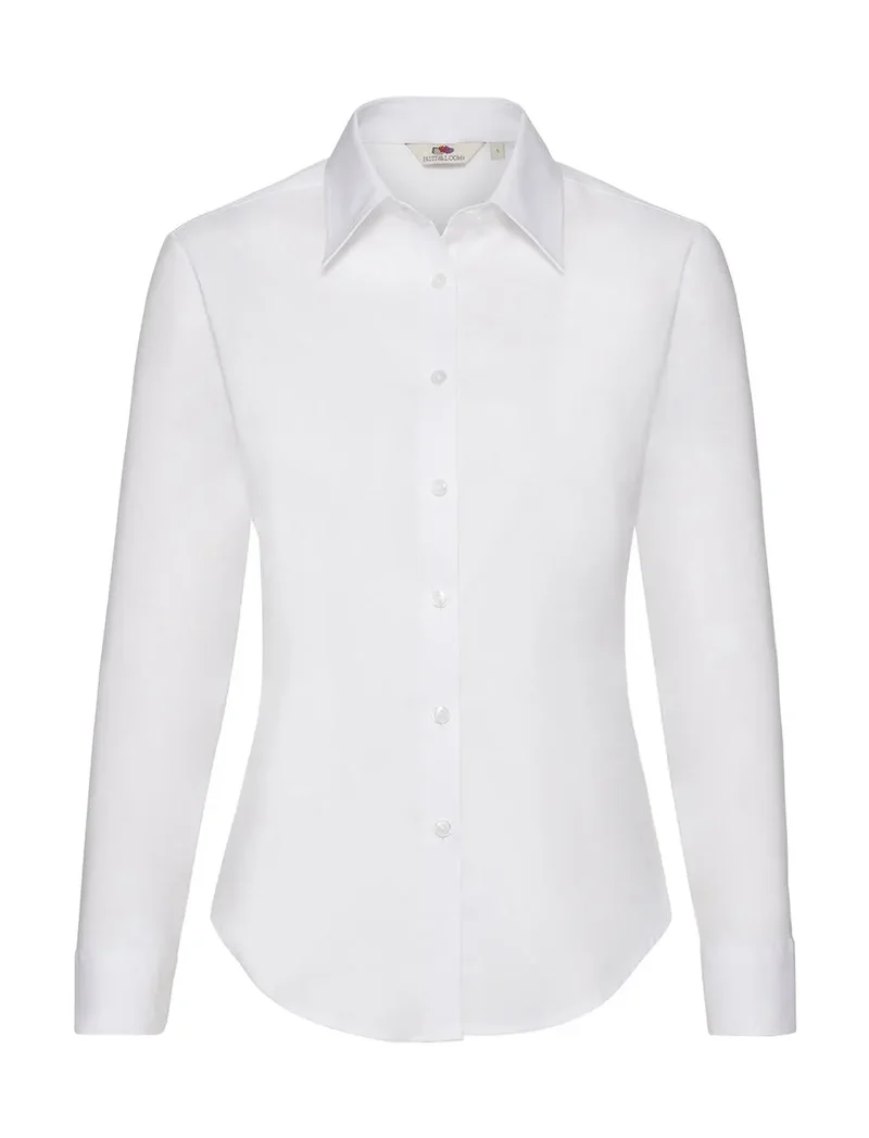 Damen Oxford Bluse mit langen Ärmeln