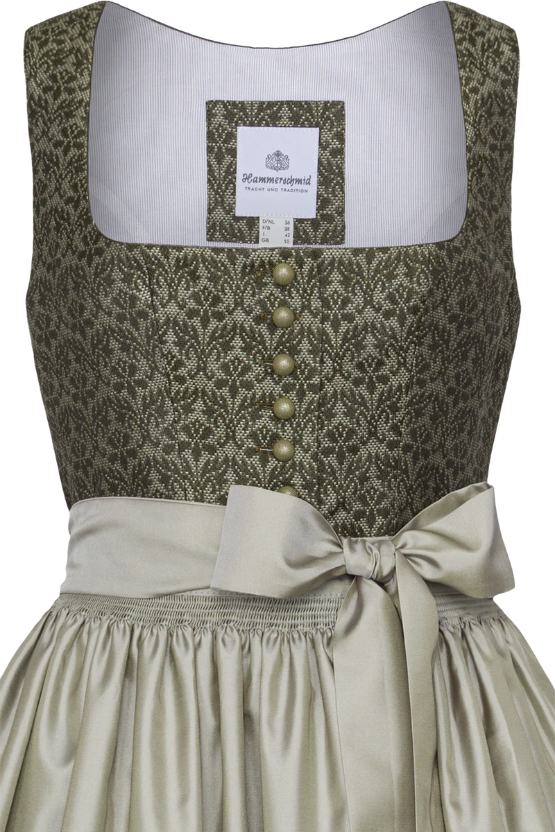 Langes Dirndl mit Jacquardmieder und Baumwollrock