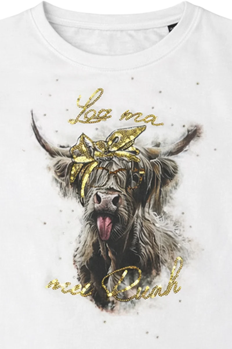 Kinder T-Shirt mit frechem Kuhkopf-Druck