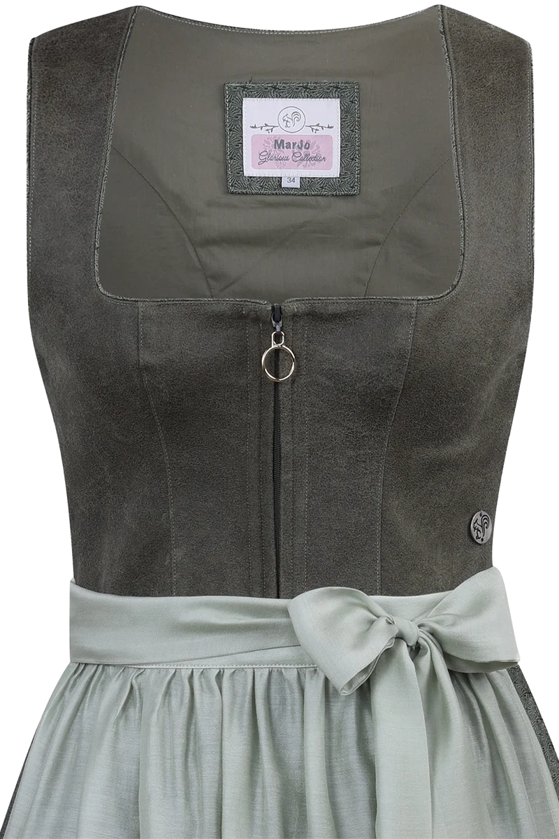 Midi-Dirndl in Leder-Optik