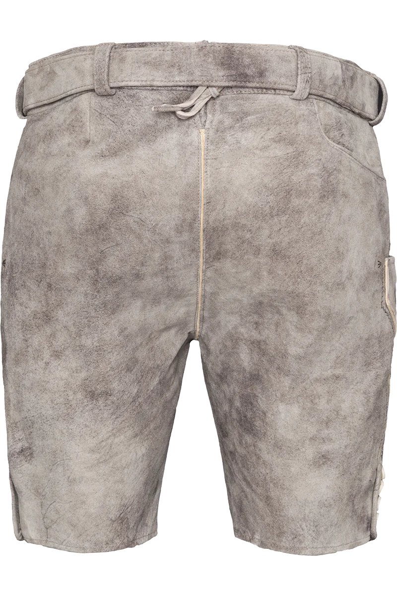 Herren Lederhose kurz bestickt und mit Gürtel