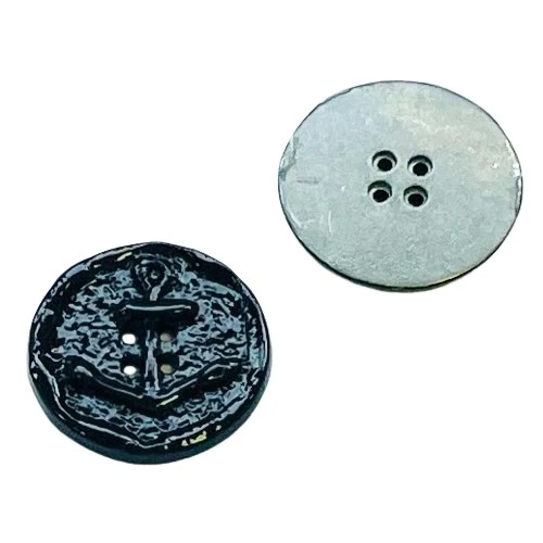 Metallknopf Ankermotiv Schwarz – Maritimer Knopf MK-368