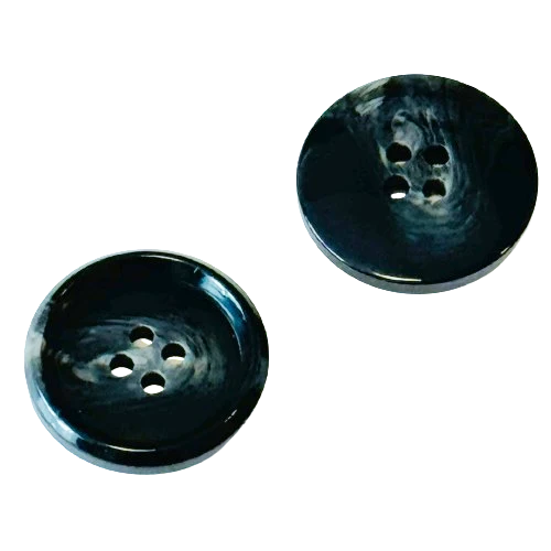 Hornimitatknopf Dunkelgrau 4-Loch-Knopf – Blazer- und Sakkoknopf HI-120