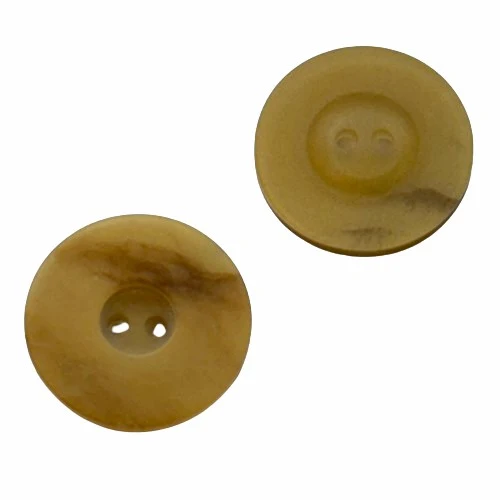 Hornimitatknopf Beige 2-Loch-Knopf matt – Mantel- und Jackenknopf HI-121