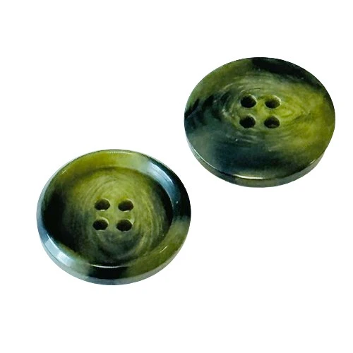 Hornimitatknopf Oliv 4-Loch-Knopf – Blazer- und Sakkoknopf HI-120