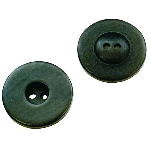 Hornimitatknopf Grau 2-Loch-Knopf matt – Mantel- und Jackenknopf HI-121
