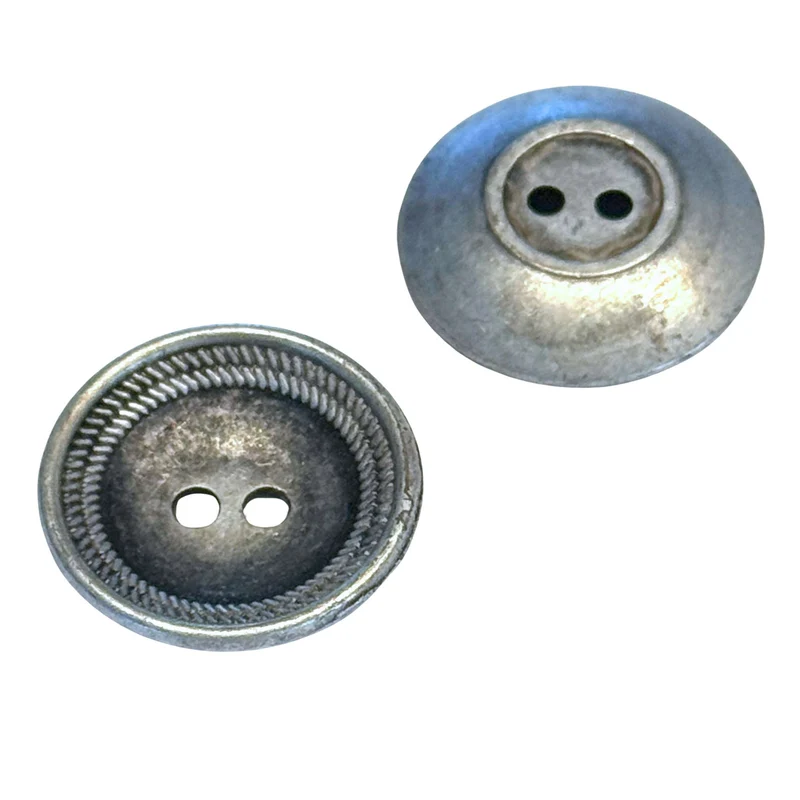 Metallknopf Rand Altsilber-Silber – Trachtenknopf MK-398AS