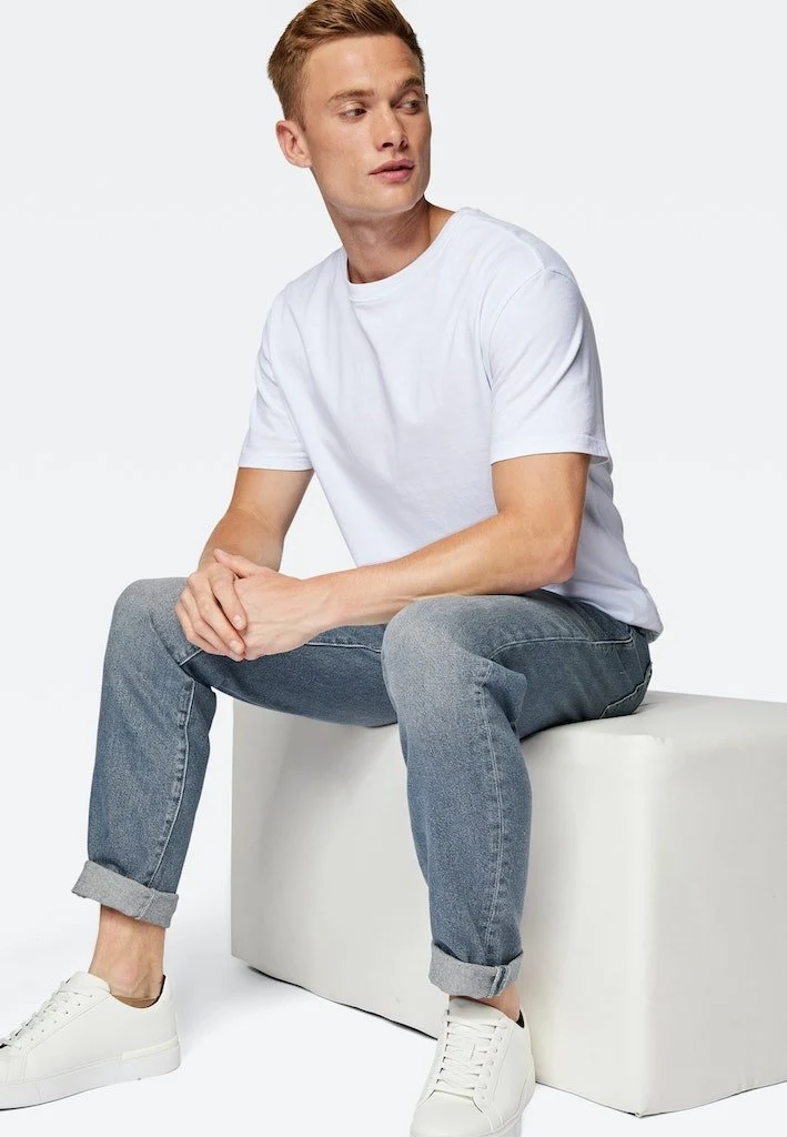 Mavi Rundhals T-Shirt blau