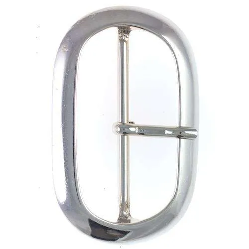 Gürtelschnalle Oval Silberfarben 60 mm – Metallschnalle SM-87