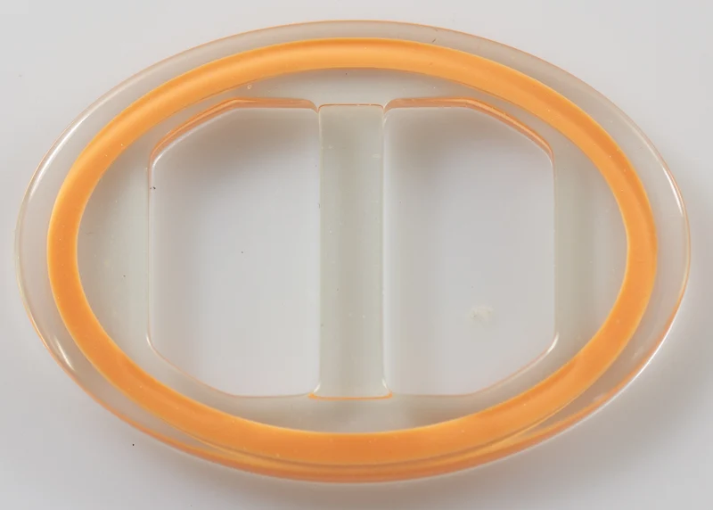 Gürtelschnalle Oval Transparent-Orange – Kunststoffschnalle S-28