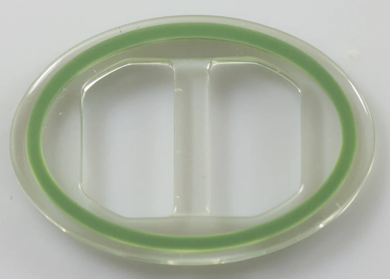 Gürtelschnalle Oval Transparent-Grün 32 x 45 mm – Kunststoffschnalle S-28