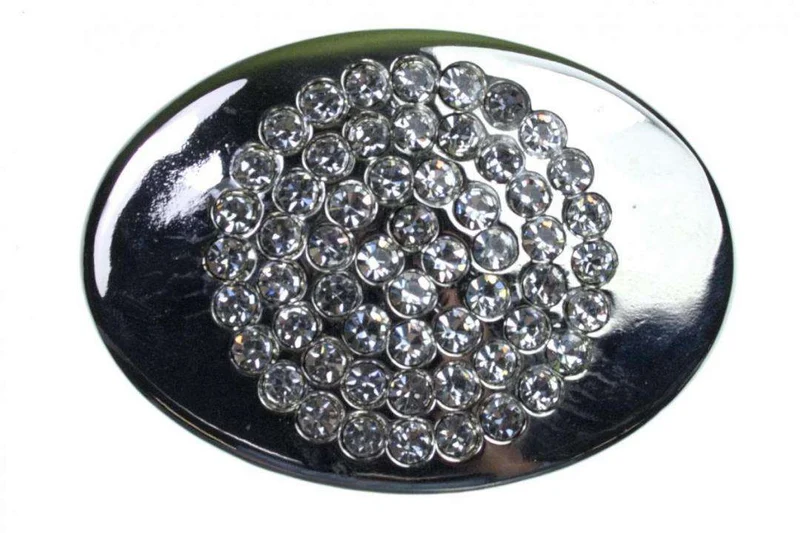 Gürtelschnalle mit Strass Silber – Metallschnalle SM-SO