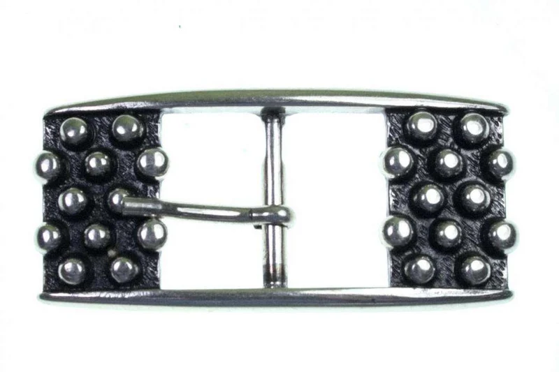 Gürtelschnalle mit Punkten Silberfarben 25 mm – Metallschnalle SM-SO
