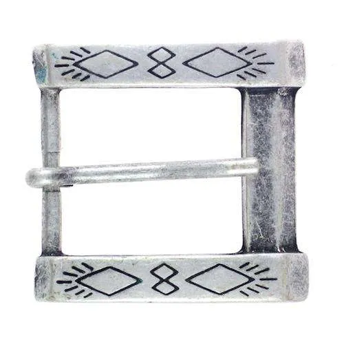 Gürtelschnalle Musterung Silberfarben 30 mm – Metallschnalle SM-49