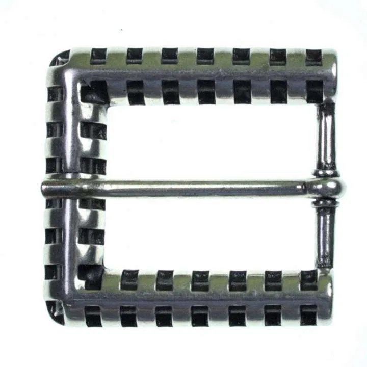 Gürtelschnalle mit Muster Altsilber 30 mm – Metallschnalle SM-SO