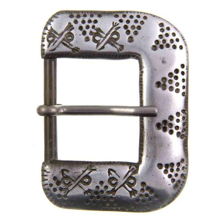 Gürtelschnalle mit Muster Altsilberfarben – Metallschnalle SM-44