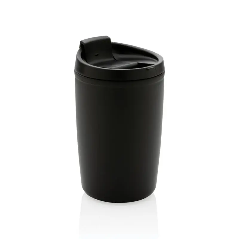 GRS Recycelter PP-Becher mit Flip-Deckel - Elegantes Schwarz