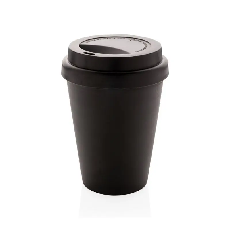 Wiederverwendbarer doppelwandiger Kaffeebecher 300 ml – Stilvoll und praktisch in Schwarz