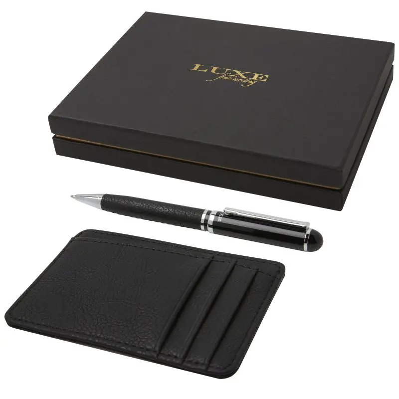Encore Kugelschreiber mit Geldbörse – Geschenkset - Schwarz - Elegantes Präsent