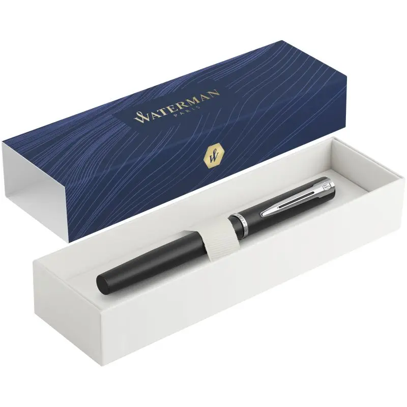 Eleganter Waterman Allure Tintenroller - Schwarzer Schaft & Schwarze Mine