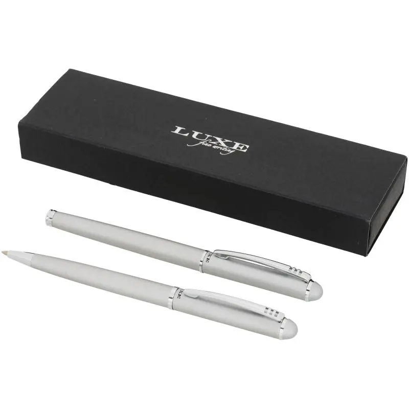 Kugelschreiber-Geschenkset - Silber - Schwarze Mine - Hochwertiges Schreibset als Geschenkidee