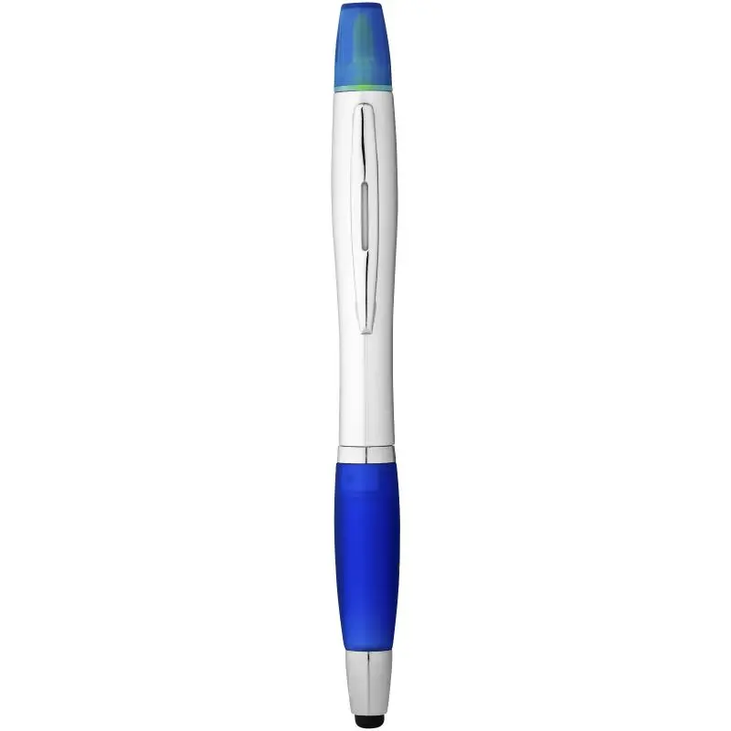 Nash Stylus Kugelschreiber & Marker in Silber-Royalblau – Vielseitig mit Schwarzer Mine
