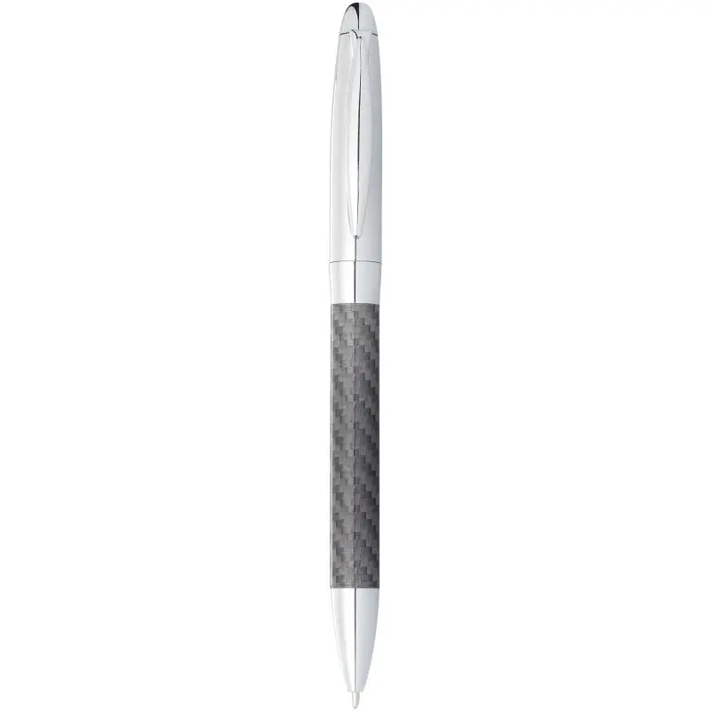 Silber-Grauer Winona Kugelschreiber mit Carbon Details - Schwarze Mine - Premium Schreibgerät
