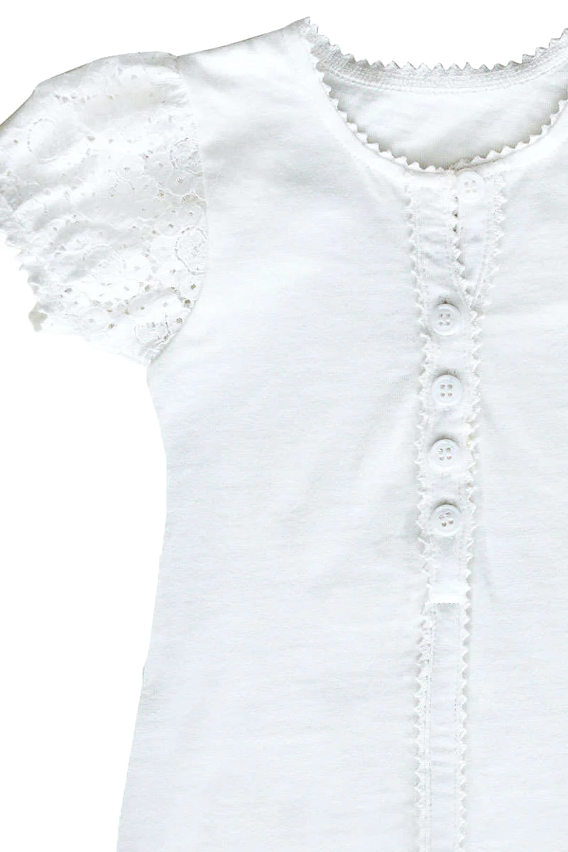 Mädchen Blusen-Shirt mit kurzen Puffärmeln