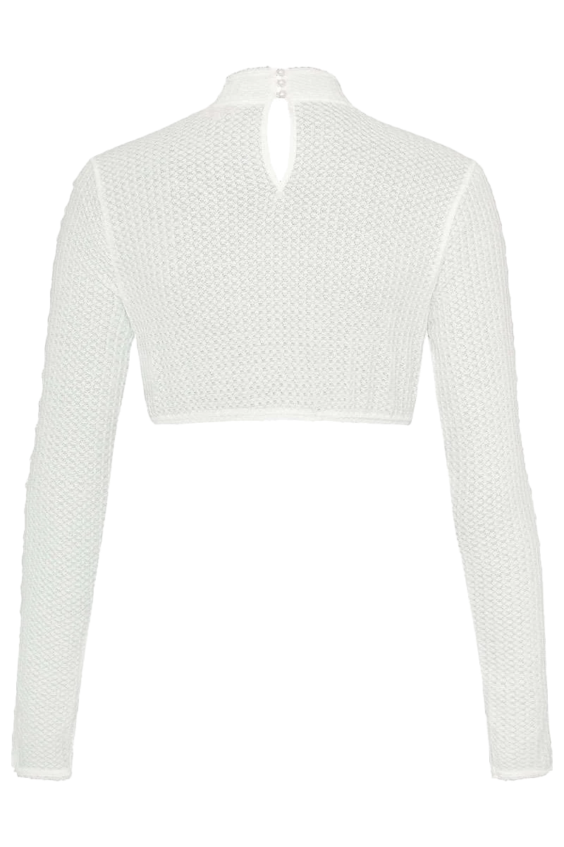 langärmlige Dirndlbluse mit Stehkragen