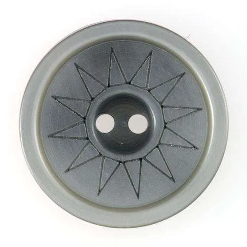 Knopf Sonnenmotiv Grau – Kunststoffknopf KG-96
