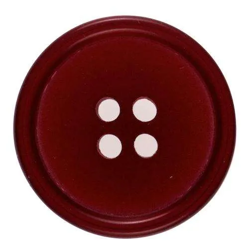 Knopf schmaler Rand Rot – Kunststoffknopf KRO-67