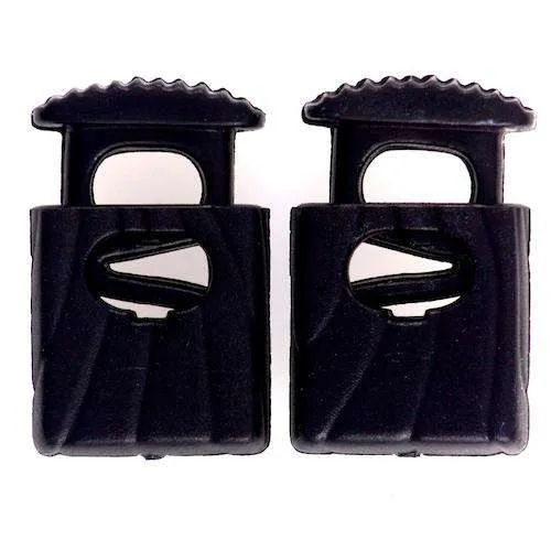 Kordelstopper feines Muster Schwarz – Kunststoff KOST-42