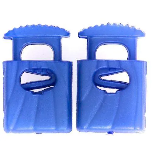 Kordelstopper feines Muster Blau – Kunststoff KOST-42