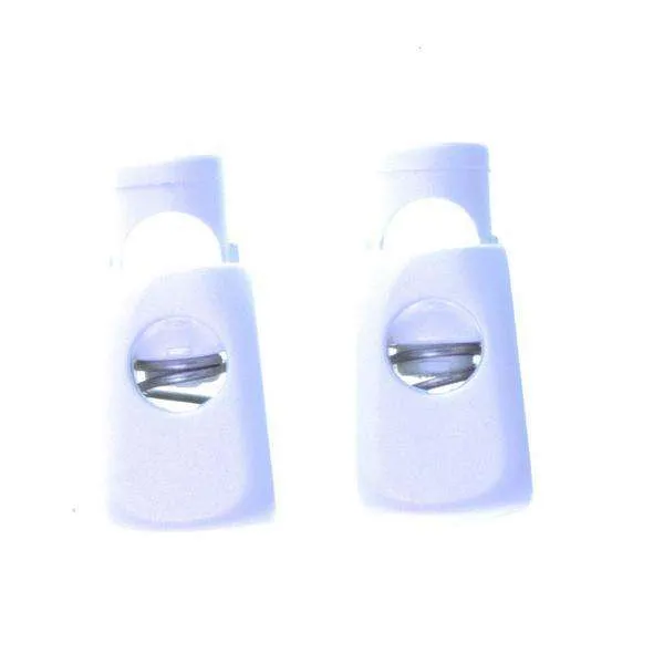 Kordelstopper Weiß 30 x 12 mm – Metall KOST-8