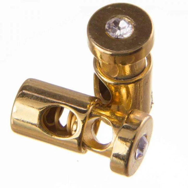 Kordelstopper Crystal Goldfarben – Kunststoff KOST-11