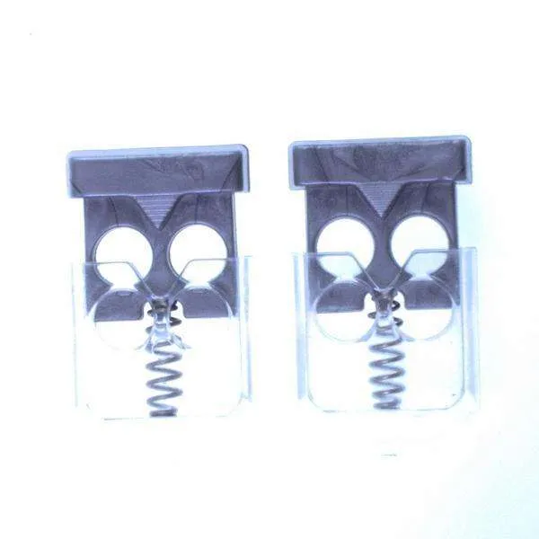 Kordelstopper 2-Loch Grau Transparent 32 x 20 mm – Metallkordelstopper KOST-4