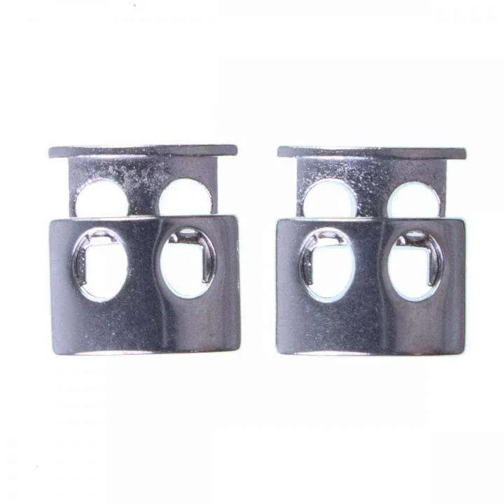 Kordelstopper 2-Loch Silber 19 mm – Metall KOST-21