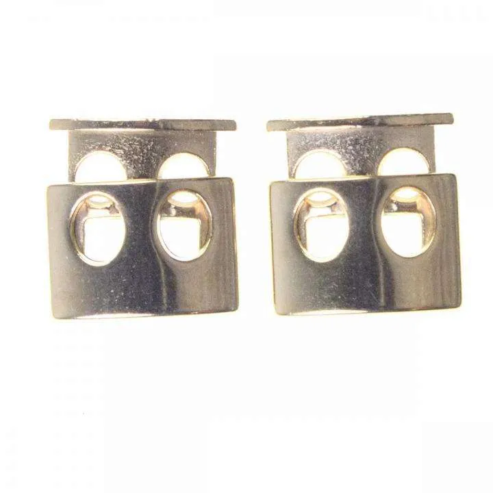 Kordelstopper 2-Loch Gold 19x19 mm – Metall KOST-21