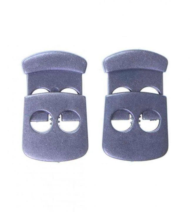 Kordelstopper 2-Loch Silber 30 x 18 mm – Kunststoff KOST-7