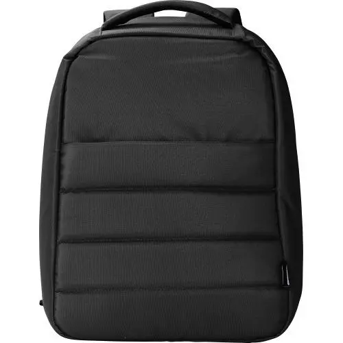 rPET-Polyester (300D) Anti-Diebstahl-Laptop-Rucksack Calliope in Schwarz – Sicher & Nachhaltig