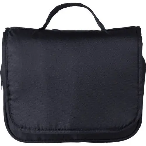 Merrick 210D Polyester Reise-Kulturbeutel in Schwarz - Robust & Leicht, 100 Zeichen