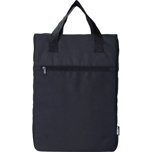 Olive Schwarzer Rucksack aus rPET-Polyester 600D – Praktisch und Umweltbewusst