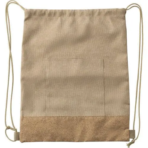 Nachhaltige rPET-Polyester Kordelzugtasche Ansel in Khaki