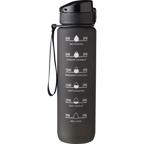 Recycelte Brinley-Trinkflasche aus rPET, 1000 ml, nachhaltig & robust, Schwarz