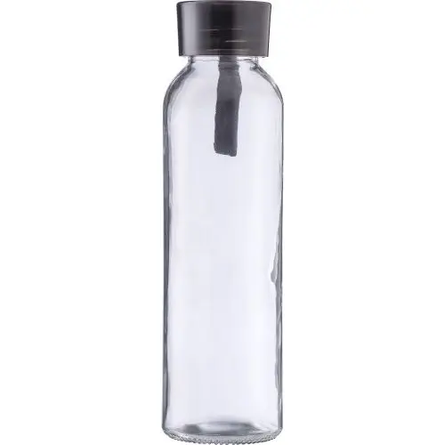 Anouk Elegante Glas-Trinkflasche, 500ml, Tiefschwarz