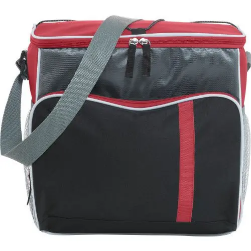 Rote Polyester-Kühltasche Ravi – Stilvoll, kühlend, praktisch, vielseitig