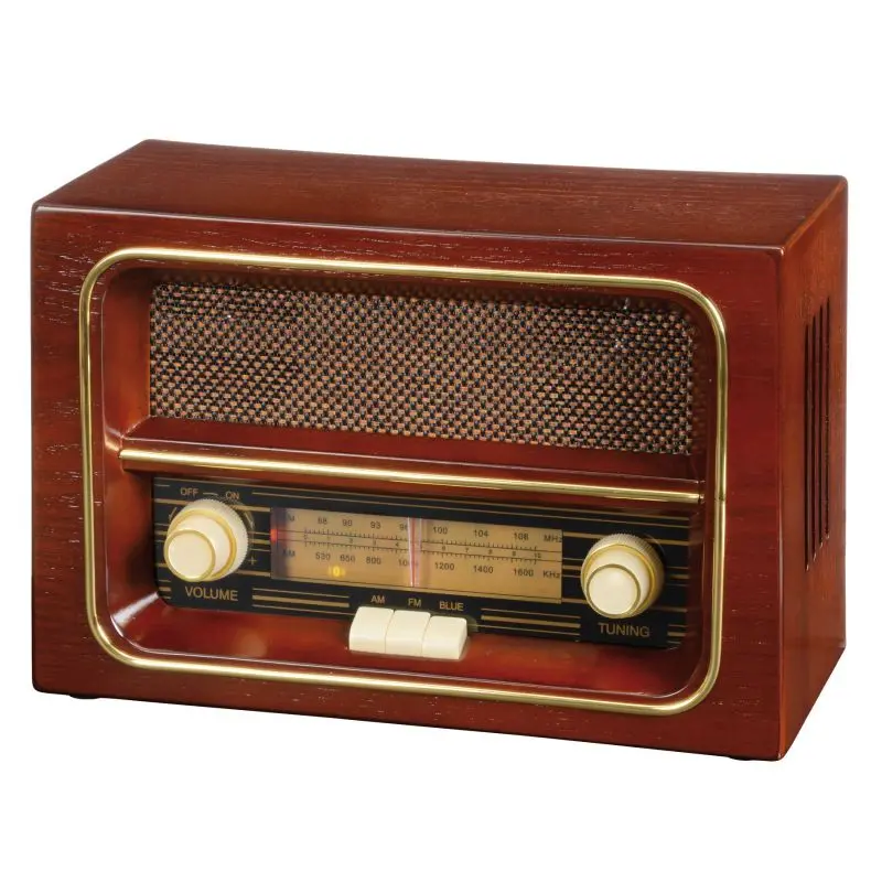 AM/FM-Empfänger RECEIVER in Braun - Klassisches Radiodesign