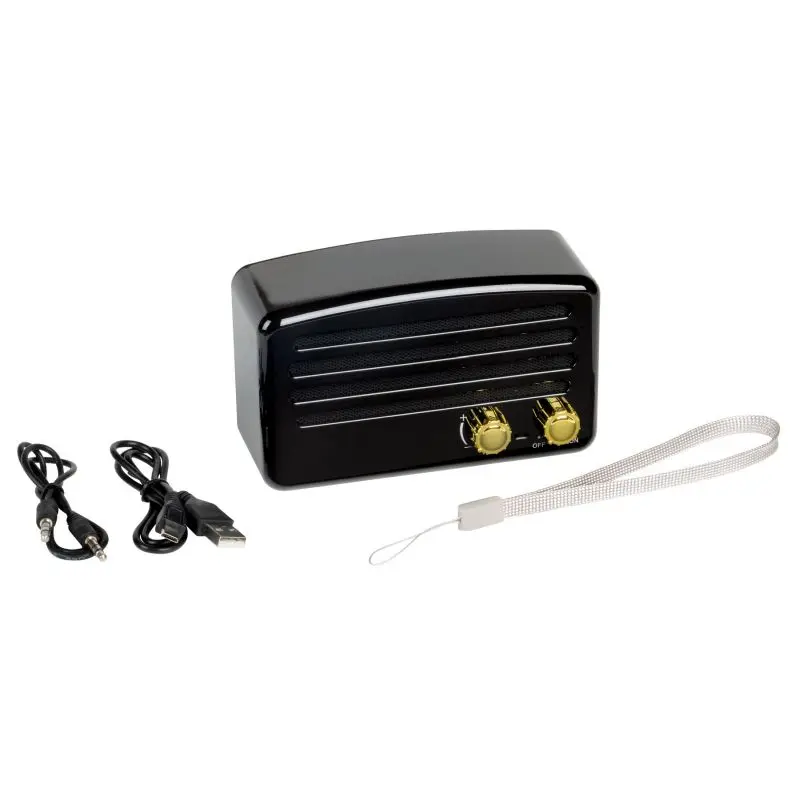 OLDIE Kabelloser Lautsprecher Schwarz - Retro-Look, Moderner Klang