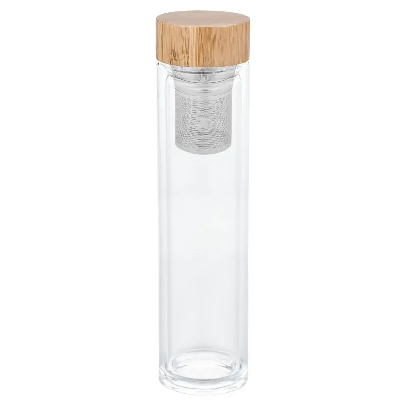 Beige SLEDGE Glasflasche mit Teesieb - Transparent & Stilvoll