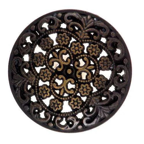 Trachtenknopf Ornament Schwarz – Metallknopf TK-151